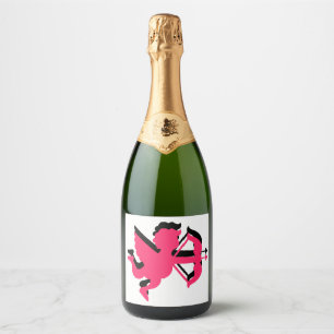 Étiquettes Pour Bouteilles De Vin Mousseux Double Cupidon Saint-Valentin