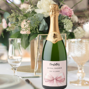 Étiquettes Pour Bouteilles De Vin Mousseux Douce soirée de mariage rose