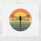 Étiquettes Pour Bouteilles De Vin Mousseux Dragonfly Retro (2) (Étiquettes simples)