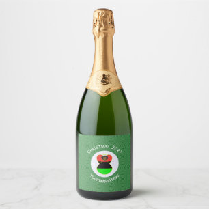 Étiquettes Pour Bouteilles De Vin Mousseux Drapeau de Noël ange de la diaspora africaine pers