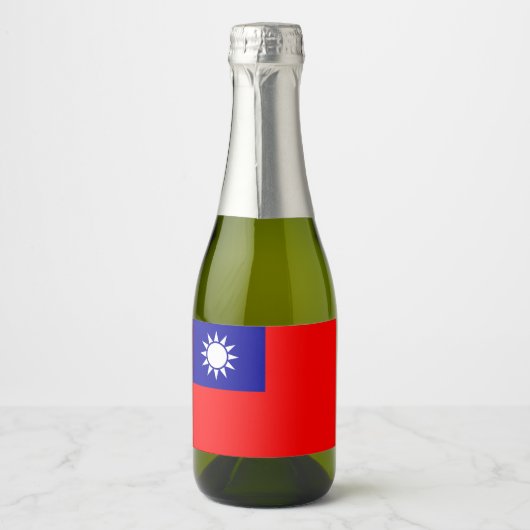 Étiquettes Pour Bouteilles De Vin Mousseux Drapeau de Taïwan : République de Chine, Taipei ch (Devant)