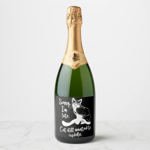 Étiquettes Pour Bouteilles De Vin Mousseux Drôle chat dit des citations de chat