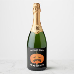 Étiquettes Pour Bouteilles De Vin Mousseux Drôle Citrouille Halloween Candy cadeau