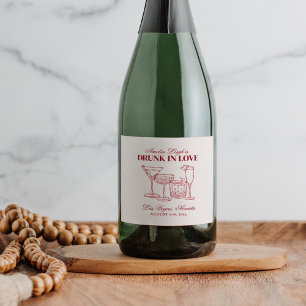 Étiquettes Pour Bouteilles De Vin Mousseux Drunin In Love Cocktails Bachelorette Week-end
