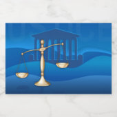 Étiquettes Pour Bouteilles De Vin Mousseux Échelles de justice (Étiquettes simples)