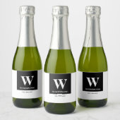 Étiquettes Pour Bouteilles De Vin Mousseux Elegance Monogram minimal Wedding  (Bouteilles)