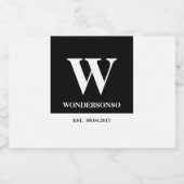 Étiquettes Pour Bouteilles De Vin Mousseux Elegance Monogram minimal Wedding  (Étiquettes simples)
