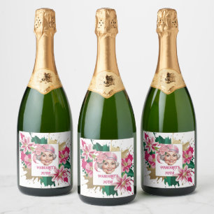 Étiquettes Pour Bouteilles De Vin Mousseux Élégant 70e anniversaire avec personnalisation Car