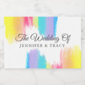 Étiquettes Pour Bouteilles De Vin Mousseux Élégant arc-en-ciel Mariage LGBTQ Mini personnalis (Étiquettes simples)