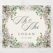 Étiquettes Pour Bouteilles De Vin Mousseux Elegant Blush Garden Wedding (Étiquettes simples)