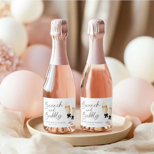 Étiquettes Pour Bouteilles De Vin Mousseux Élégant Brunch et Mariage Bulles