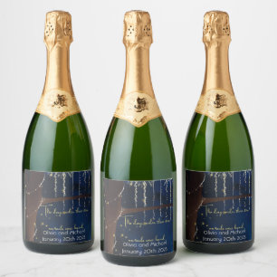 Étiquettes Pour Bouteilles De Vin Mousseux Élégant Étiquettes de vins pétillants en soirée
