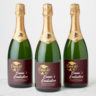 Étiquettes Pour Bouteilles De Vin Mousseux ELegant I did it Success Graduation Party 