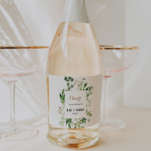 Étiquettes Pour Bouteilles De Vin Mousseux Elégant Mariage Eucalyptus  Sparkling Wine Étiquet