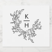 Étiquettes Pour Bouteilles De Vin Mousseux Élégant Mariage Monogram Crest (Étiquettes simples)