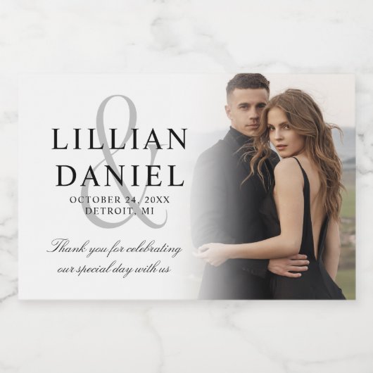 Étiquettes Pour Bouteilles De Vin Mousseux Élégant Mariage photo (Étiquettes simples)