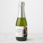 Étiquettes Pour Bouteilles De Vin Mousseux Élégant Mariage photo (Devant)