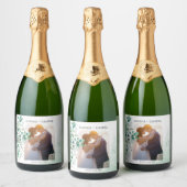 Étiquettes Pour Bouteilles De Vin Mousseux Élégant Mariage photo Feuille Eucalyptus Botanique (Bouteilles)