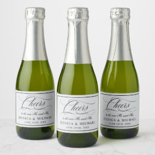 Étiquettes Pour Bouteilles De Vin Mousseux Élégant Mariage Script Sparkling Vin Toast