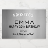 Étiquettes Pour Bouteilles De Vin Mousseux Élégant Mini Anniversaire de Mariage Argenté (Étiquettes simples)