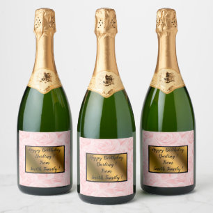 Étiquettes Pour Bouteilles De Vin Mousseux Élégant Moderne Vintage tendance Floral