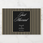 Étiquettes Pour Bouteilles De Vin Mousseux Élégant noir et vert rayures Mariage Mini (Étiquettes simples)