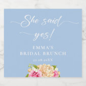 Étiquettes Pour Bouteilles De Vin Mousseux Elégant Thé Fleur Brunch Mariage Vin Étincelant La (Étiquettes simples)