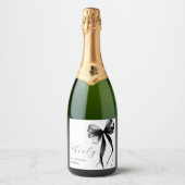 Étiquettes Pour Bouteilles De Vin Mousseux Elegant Thirty Script Bow 40th Birthday Party (Devant)