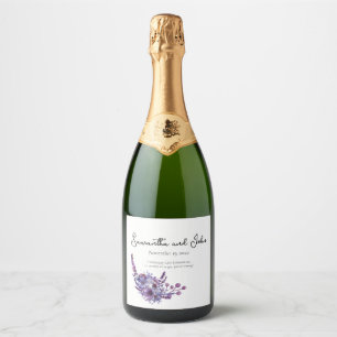 Étiquettes Pour Bouteilles De Vin Mousseux Élégant vin de mariage pétillant en bouteille lava