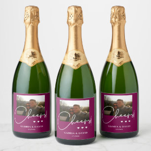 Étiquettes Pour Bouteilles De Vin Mousseux Elégant vin rouge Cheveux Mariage