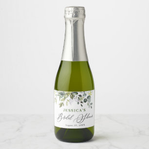 Étiquettes Pour Bouteilles De Vin Mousseux Elégante aquarelle Fête des mariées Eucalyptus