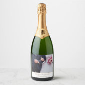 Étiquettes Pour Bouteilles De Vin Mousseux Élégante photo Mariage de script doré (Devant)