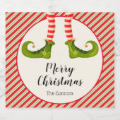 Étiquettes Pour Bouteilles De Vin Mousseux Elf Legs Joyeux Noël (Étiquettes simples)