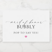 Étiquettes Pour Bouteilles De Vin Mousseux Ellesmere Maid Of Honor Proposition Vin Étincelant (Étiquettes simples)