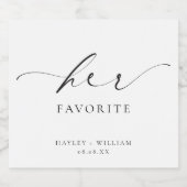 Étiquettes Pour Bouteilles De Vin Mousseux Ellesmere Sa Faveur Préférée (Étiquettes simples)