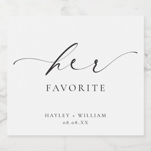 Étiquettes Pour Bouteilles De Vin Mousseux Ellesmere Sa Faveur Préférée (Étiquettes simples)