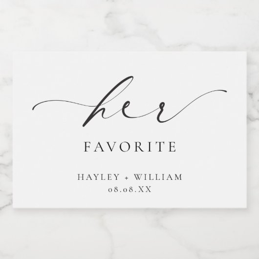 Étiquettes Pour Bouteilles De Vin Mousseux Ellesmere Sa Faveur Préférée (Étiquettes simples)