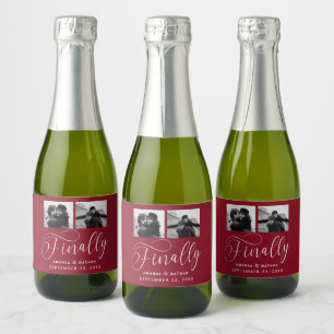 Étiquettes Pour Bouteilles De Vin Mousseux Enfin minimaliste Mariage 2 Photo Enregistrer la d