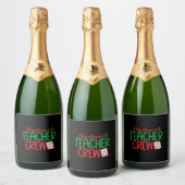 Étiquettes Pour Bouteilles De Vin Mousseux Enseignant de Noël, équipage de noël (Bouteilles)