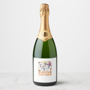 Étiquettes Pour Bouteilles De Vin Mousseux Équipe de sorcières OBGYN Infirmière squelette dan