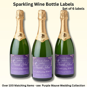 Étiquettes Pour Bouteilles De Vin Mousseux Étiquettes De Bouteille De Vin Étincelant, Fleurs