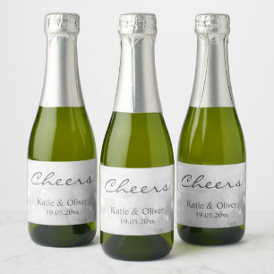 Étiquettes Pour Bouteilles De Vin Mousseux Étiquettes de bouteilles - Célébration Argent Étin