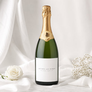 Étiquettes Pour Bouteilles De Vin Mousseux Étiquettes de bouteilles de vin de mariage de luxe