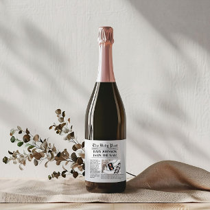 Étiquettes Pour Bouteilles De Vin Mousseux Faire-part de Baby shower de grossesse dans les jo