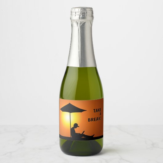Étiquettes Pour Bouteilles De Vin Mousseux "Faites une pause !" (Devant)