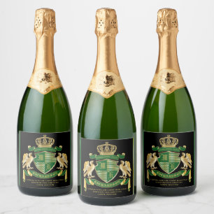 Étiquettes Pour Bouteilles De Vin Mousseux Faites votre propre blouse d'armoiries d'aigle ver