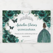 Étiquettes Pour Bouteilles De Vin Mousseux Favori d'anniversaire de Quinceañera Princesse Flo (Étiquettes simples)