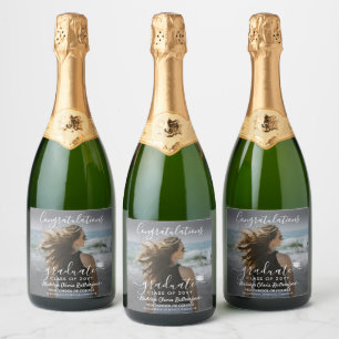 Étiquettes Pour Bouteilles De Vin Mousseux Félicitations à l'obtention du diplôme Photo & Whi