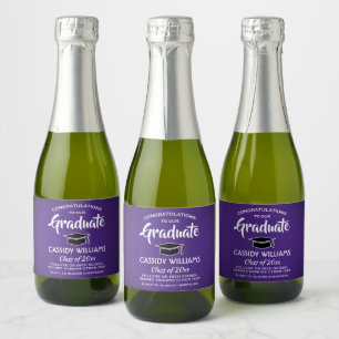 Étiquettes Pour Bouteilles De Vin Mousseux Félicitations pour la finition Purple et White Min