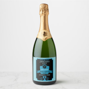 Étiquettes Pour Bouteilles De Vin Mousseux Félicitations pour la perte de poids de janvier